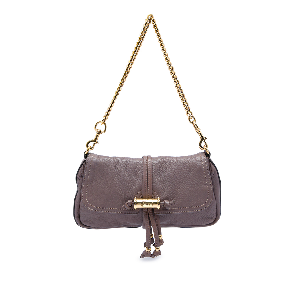 Pre-Loved Gucci Calfskin Bamboo Croisette Shoulder Bag